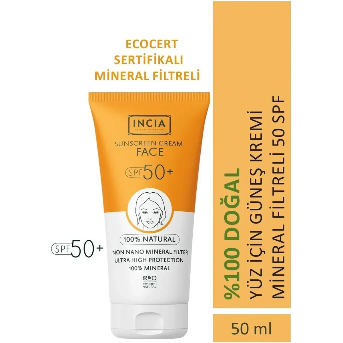 Incia Doğal Güneş Kremi SPF50