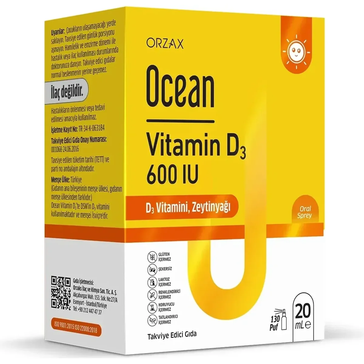 Ocean Vitamin D3 600 IU Sprey 20 ml