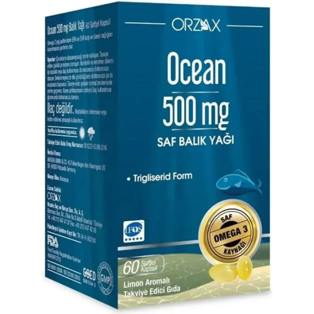 Orzax Ocean 500mg 60 Kapsül