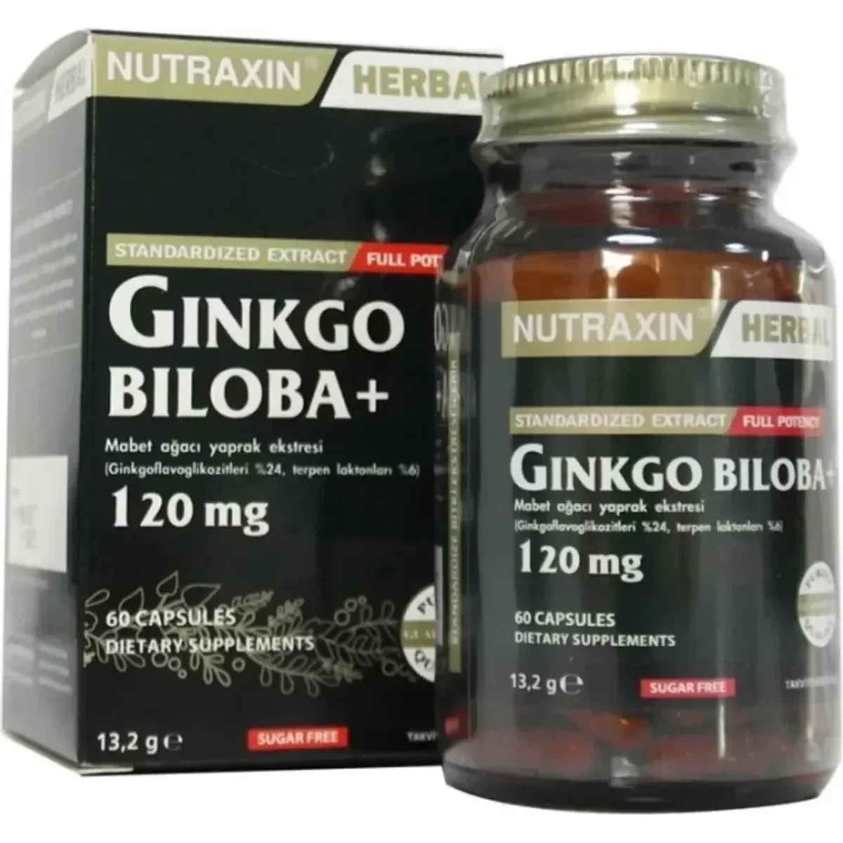 Nutraxin Ginkgo Biloba 120 mg 60 Tablet - Doğal Ginkgo Biloba Takviyesi - Nutraxin Vitamin ve Destek
