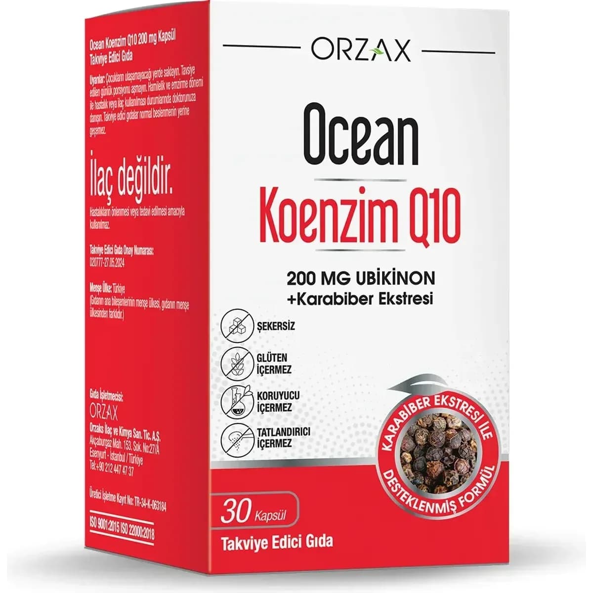 Ocean Koenzim Q10 200 mg 30 Kapsül