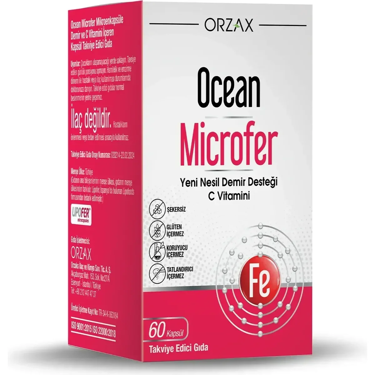 Ocean Microfer 17 mg Demir + C Vitamini 60 Kapsül