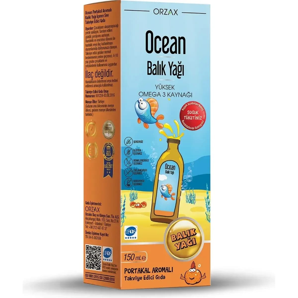Ocean Portakal Aromalı Balık Yağı 150 mL
