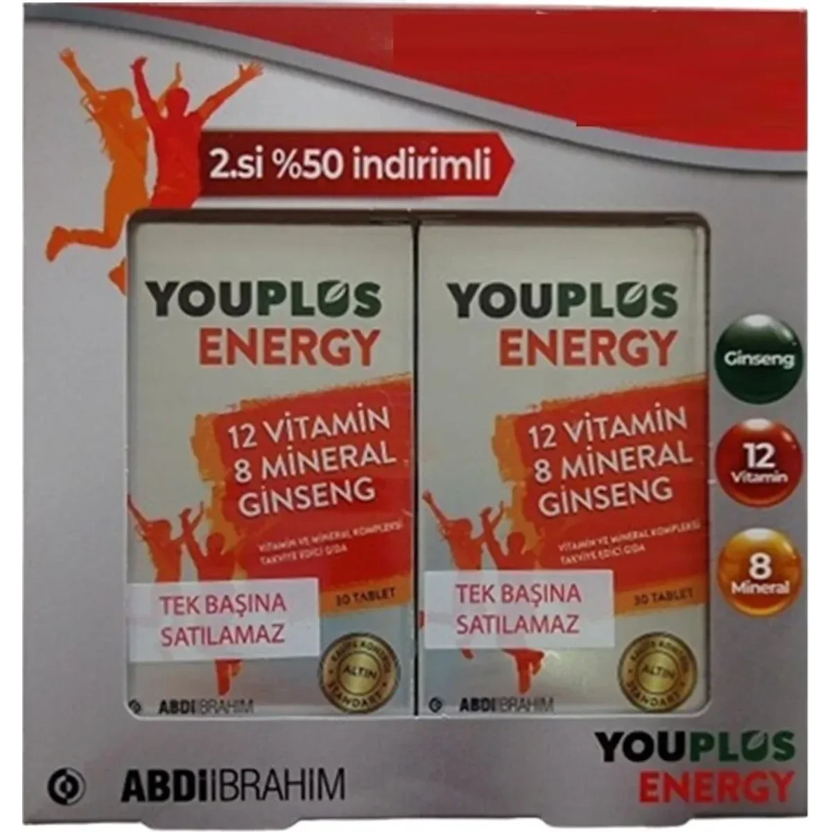 Youplus Energy 12 Vitamin ve 8 Mineral Kompleksi 30 Tablet